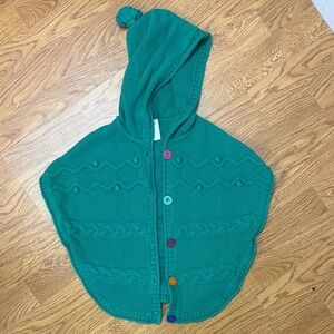 Gymboree Green Hooded Sweater Poncho | Girls 5T | st. Patrick’s day ☘️